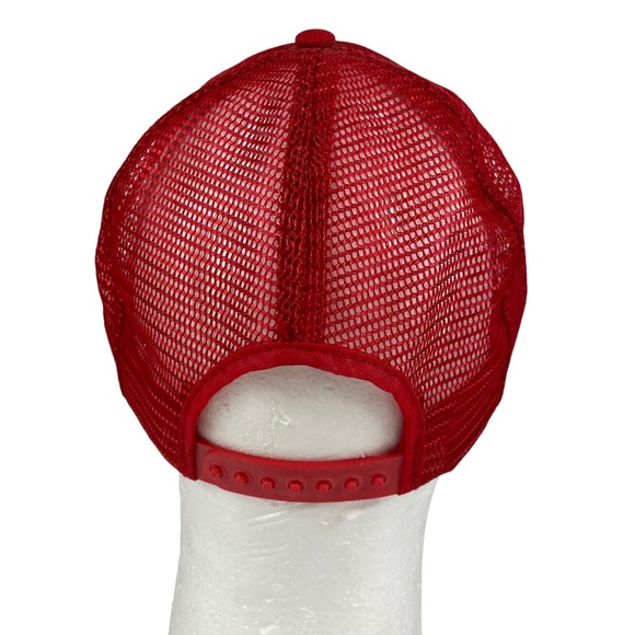 Vintage Firestone USA Made SnapBack Trucker Hat Embroidered Bill Red White Crisp - Picture 7 of 16